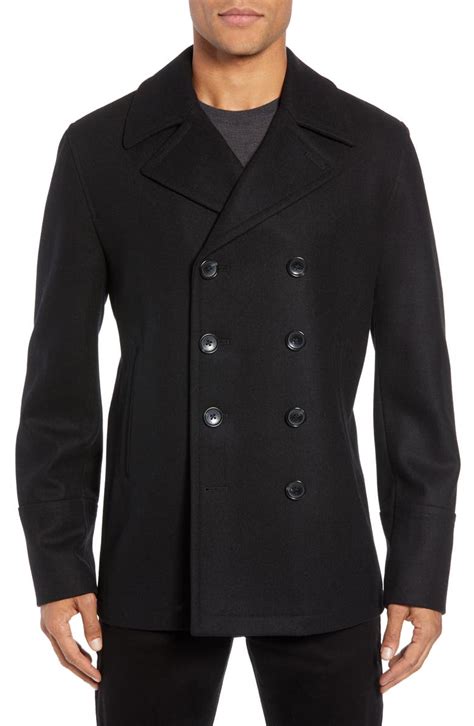 michael kors double breasted peacoat men|Michael Kors wool blend.